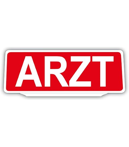 Hinweisschild Für Auto-Rückspiegel „ARZT/Pfleger IM DIENST“ – Weiß, 10x13cm, Mit Saugnapf, Wasserfest