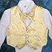 Dressy Daisy Baby Boys' Jacquard Waistcoat 5 Pieces Formal Tuxedo Suit With Tail Baptism Christening Outfit Size 2-3 Years White Gold