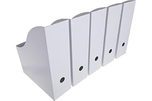 IKEA White Magazine FLUNS File Holder Document Organizer Paper Book Storage Office Desk Organizer by Excel Trading (Pack of 5)