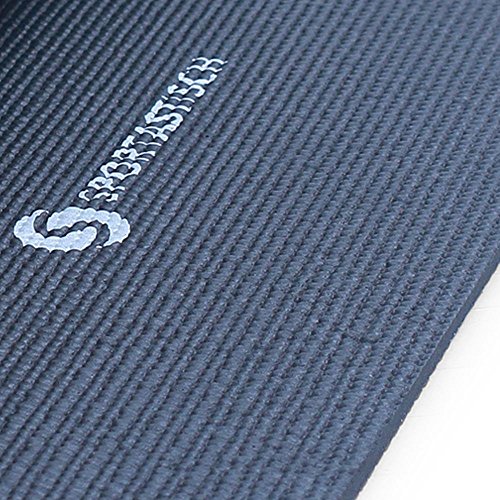 Premium Yogamatte „Happy Yoga“ von Sportastisch :: Farbe: SCHWARZ :: 100% recyclebares, schadstofffreies Material :: extra breite Fitnessmatte mit 183 cm :: besonders weiche Sportmatte mit einer Stärke von 7mm :: rutschfeste Gymnastikmatte dank MEMORY EFFEKT PVC :: Markenqualität, ideal Einsteiger oder Profis :: exzellent geeignet für Yoga, Pilates und Gymnastik :: Exklusives Design für Damen und Herren:: KOSTENLOSER BONUS: eBook Yogatraining :: inklusive 3 Jahren Sportastisch Produktgarantie - 8