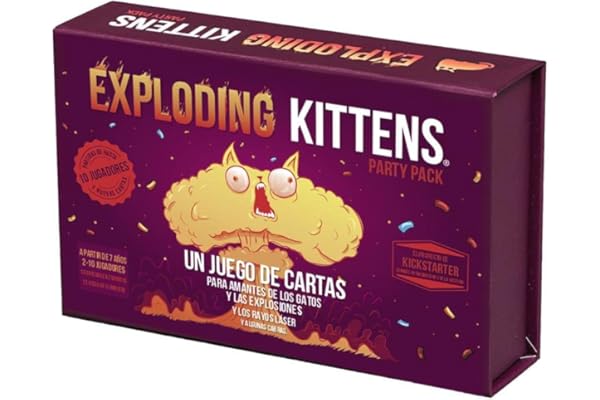 Exploding Kittens | Party Pack | Juego de Cartas para los Amantes de los Gatos y Las Explosiones| A Partir de 7 Años | De 2 a 10 Jugadores | 15 Minutos por Partida | Español