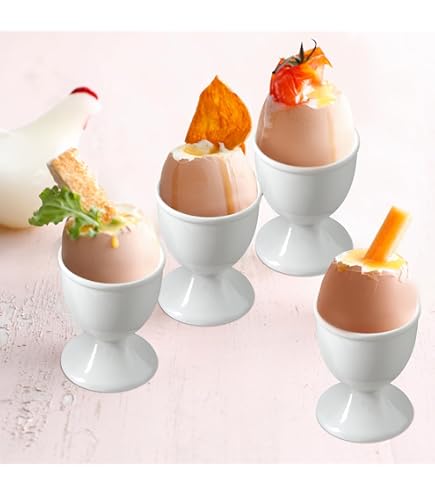 Belvanr 9-tlg Eierbecher Set - Weiße Porzellan Eierbecher Zum Bemalen