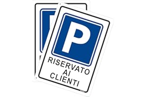 Andchi Cartello Segnaletico di Parcheggio Riservato per i Clienti, Segnale in Metallo in Alluminio da 2 Pezzi, Antiruggine, Resistenza allo Sbiadimento 25 x35 cm