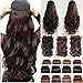 Artifice 5 Clips Curly/Wavy Hair Extension High Temprature Synthetic Fiber 26" 120g Dark Brown RS.699.00