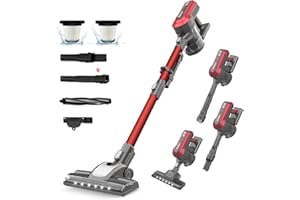 ‎AKITAS Akitas V10 Kabelloser Staubsauger 30V 450W Bis zu 50 Minuten Laufzeit 3 Saugstufen Hand- und Stielstaubsauger Bürstenloser Digitalmotor Wiederaufladbarer Lithium-Akku Ideal für Teppiche und Tierhaare