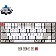 Keychron K2 75% Layout Hot-swappable Bluetooth Wireless Mechanical Keyboard for Mac Windows, Multitasking Type-C Wired 84-Key Computer Keyboard with Keychron Mechanical Blue Switch Aluminum Frame