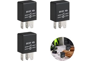 FADBUDSS 3 Pack 4 Pin 12V 40A Automotive Starter Relay, Air Conditioning Relay Starter Black for Car, Multi-Purpose Switch Replacement Parts for Trucks Motorcycle Boat Fans Air Conditioners Oil Pumps