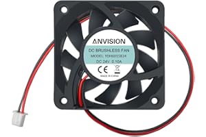 ANVISION Ventilador de refrigeración sin escobillas de 60 mm x 15 mm CC, 24 V, rodamiento de bolas dual