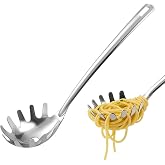 Spaghetti Spoon, Qiundar 2 PCS Stainless Steel Pasta Server Spaghetti Spoon Noddle Fork Heat Resistant