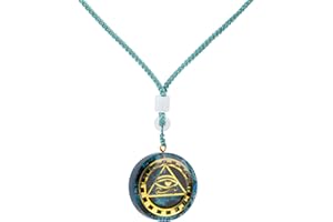 SPDYCESS Rond Collier de Cristal Naturelle Bijoux Résine Orgonite Chakra Pendentif Pierre de Guérison Reiki pour Hommes Femmes Cadeaux
