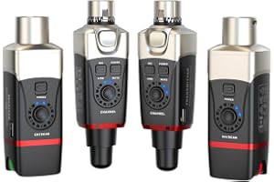 Xvive U35D Stereo XLR Plug-on trådlöst ljudsystem för PA/DJ-system med aktiva högtalare och dynamiska mikrofoner (5,8 GHz)