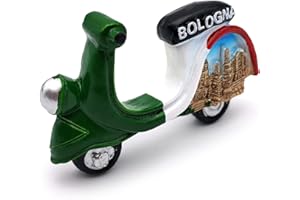 POWERSELL Magnete 3D per Frigorifero Vintage Scooter Bandiera Italia, Calamita Frigo, Decorazione Bologna per Lavagna Magnetica, Casa e Cucina, Ufficio