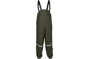 Fort - Splashflex Bib 'N' Brace - Navy & Green - Waterproof Kids Overalls - Adjustable Braces - Windproof - Bib and Brace Overalls - Waterproof Suits for Children