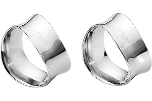 Georg Jensen Cobra Napkin Rings - Dishwasher Safe and Lightweight - Stylish Tabletop Dinner Napkin Holders - Designed by Constantin Wortmann - 2 Pack