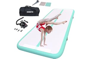 DOBESTS Inflatable Gymnastics Mat Tumbling Mat 6.6 ft 10 ft 13ft 16ft 20ft 4in/8in Thick Tumble Track Air Mat for Gymnastics For Home Kids Tumble Training Gymnastics/Yoga/Water/Dance