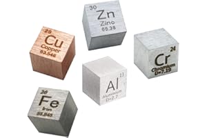 YVZOTCK 10mm Cubo de Densidad de Metal 5 Piezas Set de Metal de Densidad de Cubo Cobre,Aluminio,Hierro,Zinc,Cromo