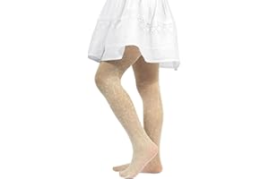 CALZITALY PACK 1/2 Collant pour Filles en Dentelle | Collants avec Motif à Fleurs – 40 DEN | Ivoire, Blanc | 2-3, 4-6, 6-8, 8-10, 10-12, 12-14 ans | Made in Italy