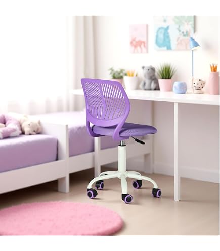 FurnitureR Sedia Da Ufficio Girevole Regolabile In Altezza - Senza Braccioli, Schienale Con Foro, Design Compatto, Grigia