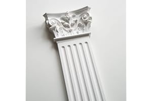 GRAND DECOR Lesena Deko-Wand-Säule | römische griechische Flachsäule aus hartem Polyurethan (besser als Polystyrol) | Bestehend aus Basis, geriffeltem Schaft und Koriniumkapsel | Gesamthöhe 240 cm