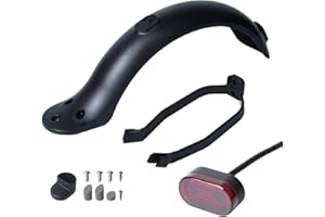 Schutzblech Hinten Kompatibel mit Xiao-mi M365 / M365 Pro Scooter mit Halterung und LED Rückleucht von Poweka