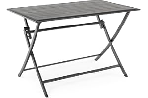 Tavolo Pieghevole Elin Antracite 110x70x71h cm Antracite LH32 Bizzotto