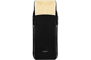 Sacco a pelo per passeggino CORTINA in pelle di agnello medicale di WERNER CHRIST BABY – Sacco estraibile (2-in-1) universale termico per bambini, in nero