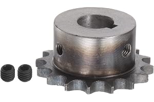 sourcing map 06B Rullare Kedja Kugghjul 16T Steg 3/8" 16mm Diameter A3 Kol Stål Motor Drive Gear