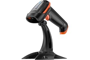 Tera 1D 2D QR Wireless Barcode Scanner 2.4GHz wireless & USB 2.0 Wired 1D 2D QR Bar Code Scanner Cordless CMOS Image Barcode Reader for Mobile Payment Computer Screen Reader with Stand, D5100-Z
