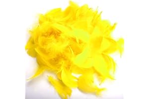 Suneast 100 Plumas de Ganso, para Bricolaje, Atrapasueños, Manualidades, Bodas, Fiestas, Decoración del Hogar, Festivales, Decoración para Baby Shower - Amarillo, 8-12cm