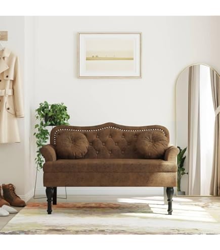 Divanetto Posti Panca Imbottita Con Schienale In Velluto Nero