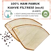 (2 pieces) Washable, Fabric Coffee Filter (no:4) Unbleached 100% Raw Cotton, Organic, Ecological Filter no:4 (no4.2)