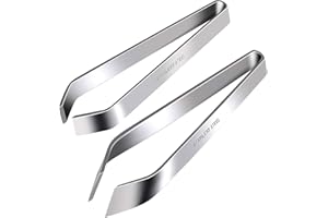 LZMDISU Fish Bone Tweezers Set, Professional Stainless Steel Flat and Slant Pliers Remover Set for Cooking Kitchen Salmon Trout, 2 Styles