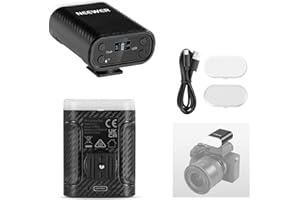 NEEWER BÁSICO Mini Flash Cámara con Luz LED Relleno para Video/Pantalla LCD/800mAh, Compatible con Cámaras Canon, Fujifilm, Sony, Nikon DSLR con Zapata Estándar para Iluminación de Estudio, N12L