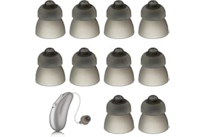 WFPPSK 10 Pack Hearing Aid Domes for Phonak, Silicone Sound Amplifier Double Layer Earbud Tips Replacement Open Domes Ear Tips Washable Anti Static Ear Pieces Hearing Aid Accessories for Seniors (S-9mm)