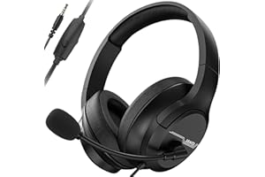 GAMEXTREM Gaming Headset for Xbox One, PS5, PS4, PC, Sega Game Gear and Other Devices with 3.5mm Audio Jack, plug and play, Gaming Headphones for Nintendo Switch with Clearing Mic, Folding Desig (Black)