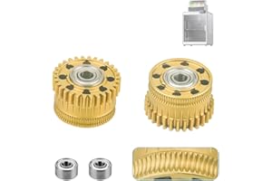 K2 Extruder Gear (2 pcs) Gold K2 Plus Extruder xirbbo Upgrade Gears Kit All Metal Filament Drive Extruder Gear for K2 Plus 3D Printer Accessories Parts