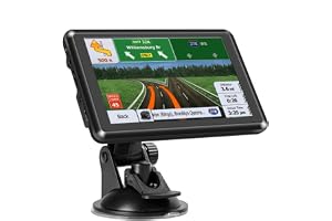 GPS-navigator, 5 tums pekskärm för bil, lastbil, husvagn, med trafikinformation, Europa 2025-karta, gratis livstidsuppdateringar, verklig röstsvängningsriktningsguide