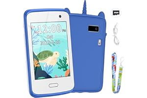 VOLIVEETA Kids Smart Phone, Kids Cell Phone Toy, 1080P HD Kids Digital Camera for 3 4 5 6 7 8 9 10 11 12 Years Old, Touchscreen Learning Toys Birthday Gifts for Boys Girls with 8G SD Card (Blue)