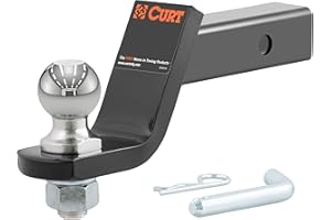 CURT 45056 Trailer Hitch Mount with 2-Inch Ball & Pin, Fits 2-In Receiver, 7,500 lbs, 4-Inch Drop