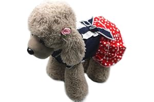 Barrageon Gatti Cani Abito Animale Domestico Camicia Gonna Carino Piccolo Media Bowknot Estate Vestito Abiti (Rosso-M)