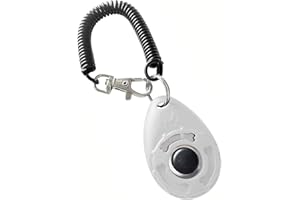DOANTE 1 Piezas Clicker Perro,Clicker PerroAdiestramiento,Adiestramiento Perros,Clicker para Adiestramiento Perro,Perro Gato Caballo Training Clicker de adiestramiento para Perros Clicker con Correa-Blanco