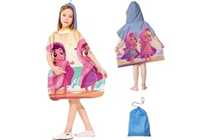 AIORBER Kinder Frottee-Poncho, Baby-Badeponcho, Mädchen-Badeponcho, Jungen-Badeponcho, superweicher schweißabsorbierender Baby-Badeponcho, Baby-Badetuch mit Kapuze und Prinzessinnen-Muster für 1-6 Jahre