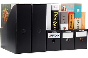 OFFIDIX 5 niveaux Kraft papier boîte de rangement de bureau A4 porte-documents tiroir organisateur de papier pour bureau à domicile bricolage papier conteneur boîte de stockage de fichiers (Noir)