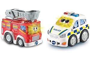 VTech 420663 Toot Drivers 2 Car Rescue Pack with Fire Engine and Police Car, Interactive Toddlers Toy for Pretend Play, Lights and Sounds, Boys and Girls 12 Months, 2, 3, 4 + Years, Multicolor
