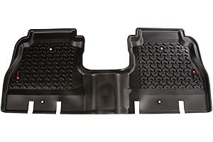 Rugged Ridge Rear Floor Protector Film Black 2018-2020 Jeep Wrangler JL 4 Dr 1pc High Perimeter Rolled Reinforced Edges Durable Thermoplastic Sprung Bottom