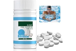 HEZEE 100PCS Chlorine Tablets For Swimming Pool,Chlorine Tablets For Hot Tub,Paddling Pool Cleaning T-ablets,Swimming Pool T-ablets,Prevent Water From Turning Green,Fast Deodorisation,Enjoy A Fresh Shower