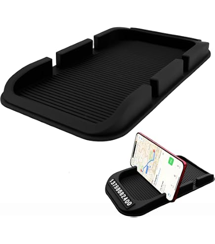 Tapis Antidérapant Voiture 3 En 1 Silicone - Plateau Tableau De Bord Pour Clés, Lunettes, Téléphone