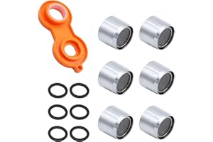 YoniYa 6pcs Filtro Grifo Cocina M22 Aireador Grifo Macho Acero Inoxidable con Junta Antisalpicaduras y Llave Inglesa Universal para Atomizador Grifos de Cocina Fregadero Baño