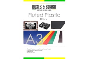 FOAMBOARD WAREHOUSE Black A3 Fluted Plastic Sheets – 20 Pack (420mm x 297mm) – Lightweight Waterproof Twinwall Polypropylene Display Boards for Signage, Crafts, Exhibitions & Model Making