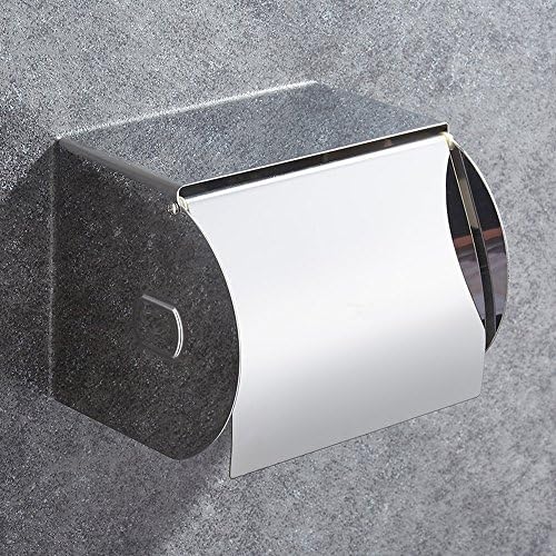 Pointth Bathroom Toilet Tissue Paper Holder Stainless Steel Tissue Box Waterproof Toilet Paper Box Bathroom Wall-mounted Toilet Roll Holder